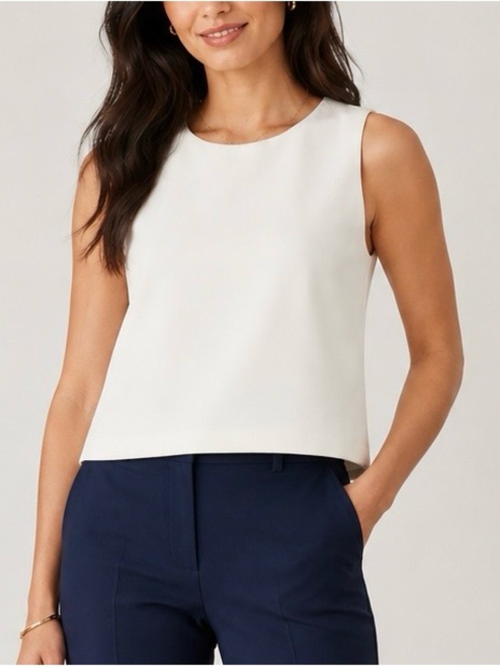 Club Monaco Ivory Sleeveless Shell Blouse, Size S/P